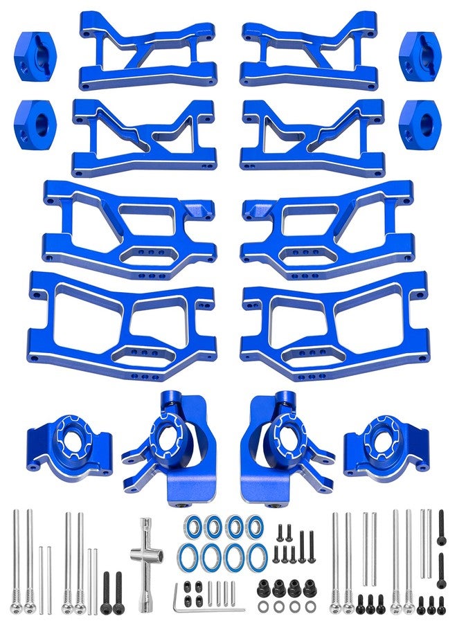 LRFHL Aluminum Suspension Arms Front Rear and Upper Lower Suspension Arms for Traxxas 1/16 Mini XRT Monster Truck Upgrade (Blue) - Image 1